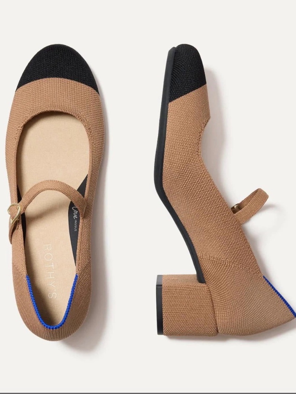 Rothy's Mary Jane Heel in Wren Cap Toe